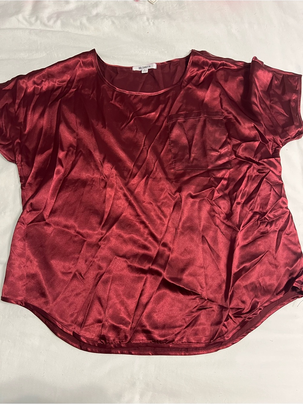 BB DAKOTA Satin Short Sleeve and Flare Pants PJ Set